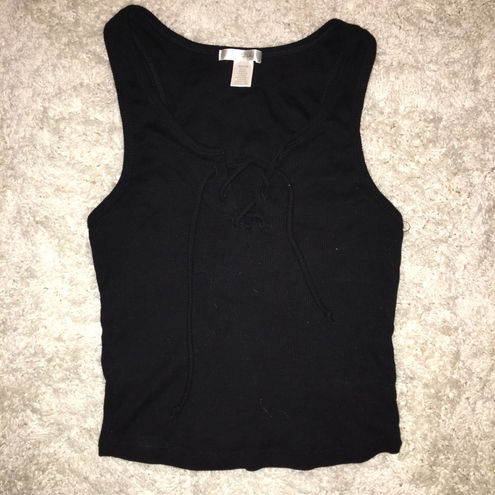 Lace-Up Crop Top